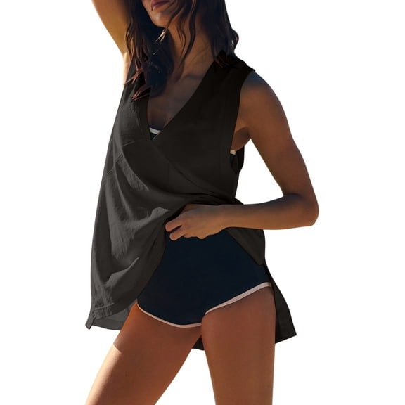 Levmjia Women Sleeveless V Neck Casual Romper Polyester Solid Color Jumpsuit Bodycon Outfit for Summer Party Dating Daily Wear