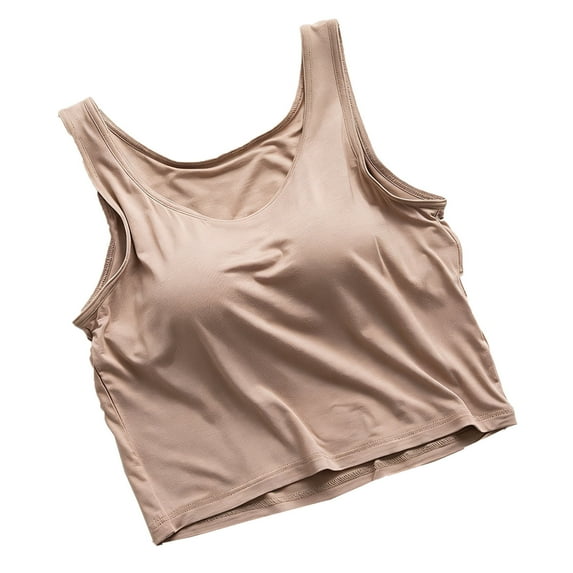 Levmjia Womens Tank Tops Fashion Sleeveless Round Neck Casual Tops Soft Pullover Modal Solid Color Built In Bra Base Shirt Everyday Wear Summer