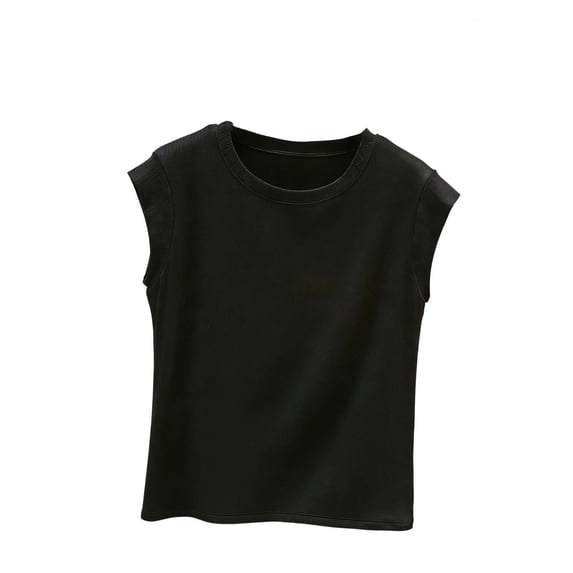 Levmjia Womens Tank Tops Fashion Sleeveless Round Neck Summer Casual Basic Shirts Soft Comfortable Solid Color Tee For Everyday Wear