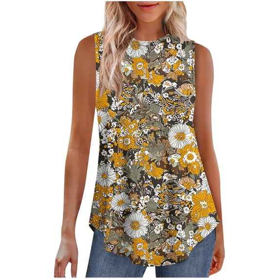 Levmjia Womens Tank Tops Sleeveless Round Neck Casual Summer Pullover Blouse Soft Comfortable Loose Fit Fashion Top Daily Wear