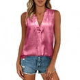 thumbnail image 1 of Levmjia Womens Tank Tops V Neck Satin Sleeveless Solid Color Camisoles Summer Casual Pullover Soft Polyester Loose Fit Comfortable, 1 of 9