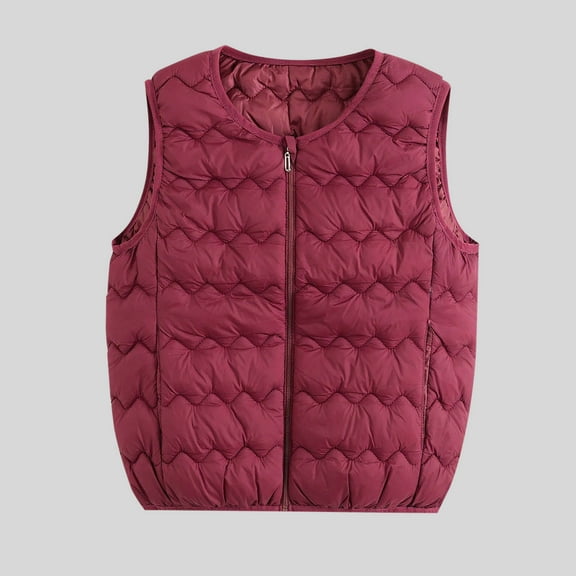 Levmjia Womens Thermal Vest V Neck Sleeveless Pocket Zipper Inside Wearknit Solid Color Polyester Jacket For Winter Warmth Plus Size Outdoor Casual