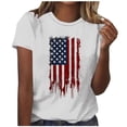 thumbnail image 1 of Levmjia Womens Top Fashion Printed T-Shirt Short Sleeve Round Neck Casual Independence Day Comfortable Blouse Vacation Daily Wear, 1 of 5