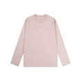 thumbnail image 1 of Levmjia Womens Tops Long Sleeve Cotton Casual Shirt Round Neck Blouse Solid Color Loose Fit Comfortable Breathable for Work Travel Home, 1 of 2