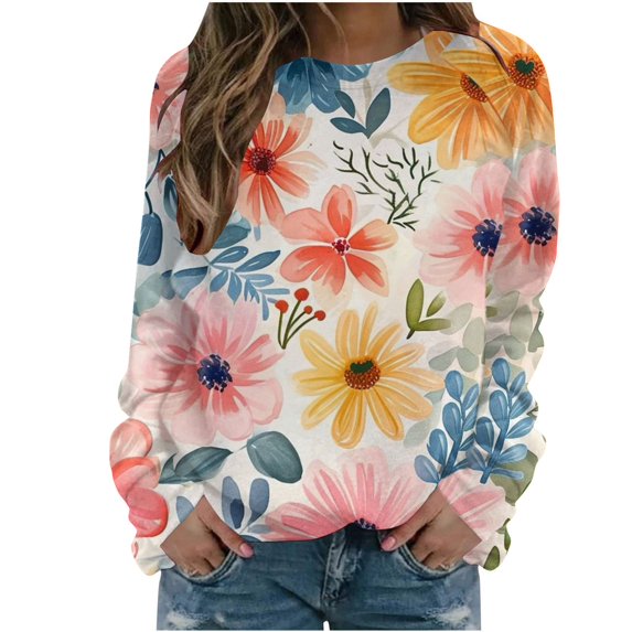 Levmjia Womens Tops Long Sleeve Cotton Round Neck Casual Blouse Solid Color Fitted Shirt Breathable Comfortable for Work Travel Home Spring Fall All Season Fashion New