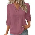 thumbnail image 1 of Levmjia Womens Tops Long Sleeve V Neck Cotton Blouse Solid Color Casual Shirt Fitted Office Work Wear Breathable Comfort Fall Spring All Season Travel Home Relax, 1 of 4