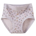 thumbnail image 1 of Levmjia Womens Underpants Floral Printed Briefs Lace Trim No Show Seamless Cotton High Waisted Panties Breathable Underpants For Sleep Period And Daily Wear, 1 of 7