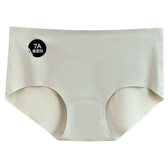 Levmjia Womens Underpants Seamless Solid Color Briefs High Waist Silk Breathable Panties Invisible No Show Comfort Soft Everyday Wear Essential