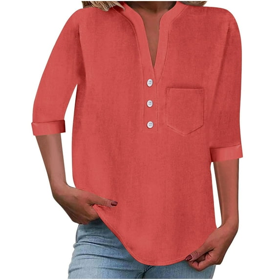 Levmjia Womens V Neck Tops Short Sleeve Casual Blouse Cotton Slim Fit Summer Basic Solid Color Work Vacation Yoga Multi Colors