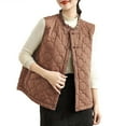 thumbnail image 1 of Levmjia Womens Vest Casual Solid Color Sleeveless Round Neck Jacket Warm Thermal Layering Wear For Outdoor Work Commute and Casual Everyday Use, 1 of 9