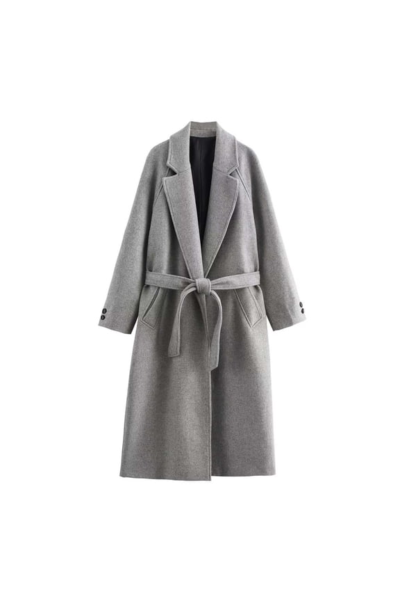 Womens Winter Coat Long Sleeve Woolen Turtleneck Casual Regular Fit Warm Turn Down Collar Windproof Outdoor Commuter Travel Jacket