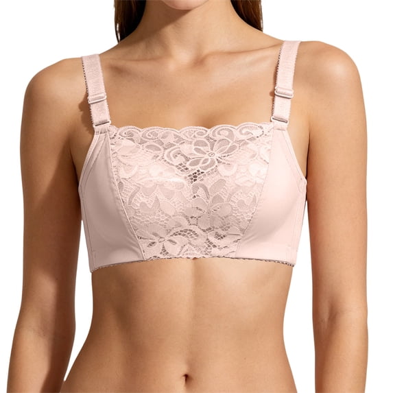 Levmjia Womens Wireless Bra Lace Solid Color Square Neck Adjustable Thin Straps Plus Size Seamless Lift Support Padded Daily Casual Outfits Spring Summer Daily Wear Elegant