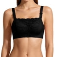 thumbnail image 1 of Levmjia Womens Wireless Bra Lace Solid Color Square Neck Adjustable Thin Straps Plus Size Seamless Lift Support Padded Daily Casual Outfits Spring Summer Daily Wear Elegant, 1 of 6