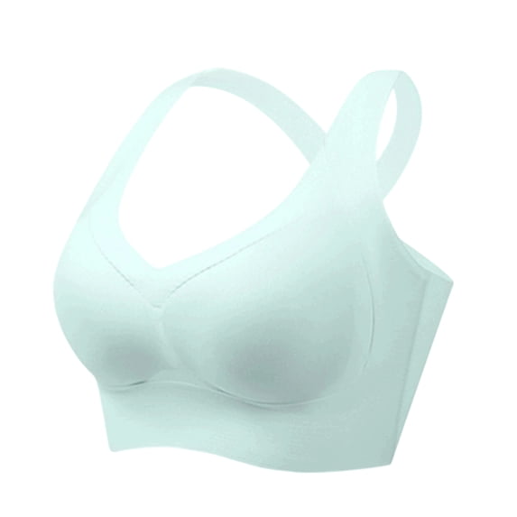 Levmjia Womens Wireless Bra Soft V Neck Solid Color Stretchy Straps Crisscross Back Thin Cup Support Undergarment Plus Size Sports Yoga Spring Summer Casual Wear Trendy