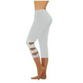 thumbnail image 1 of Levmjia Womens Yoga Pants High Waisted Cropped Leggings Solid Color Stretchy Soft Polyester Workout Running Gym Active Wear Casual All Season, 1 of 7