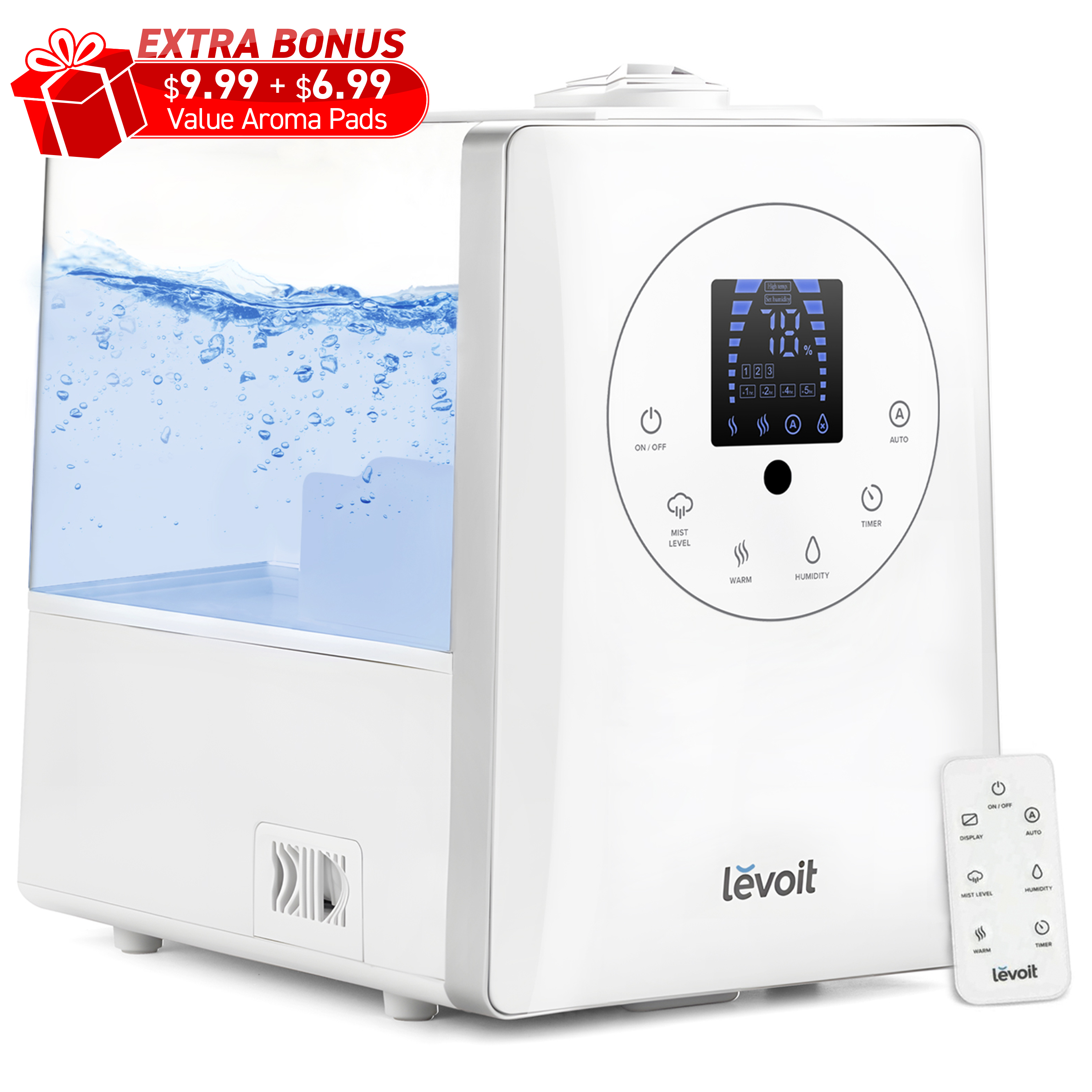 Levoit 6L 753 sq ft Warm and Cool Mist Humidifier, Vaporizer, White - image 1 of 13