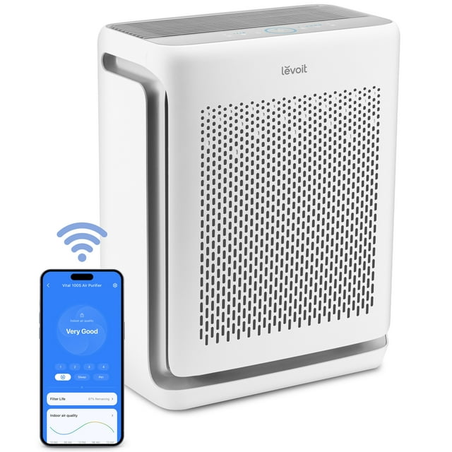 LEVOIT Vital 100S Smart Air Purifier for Medium Rooms, 3stage