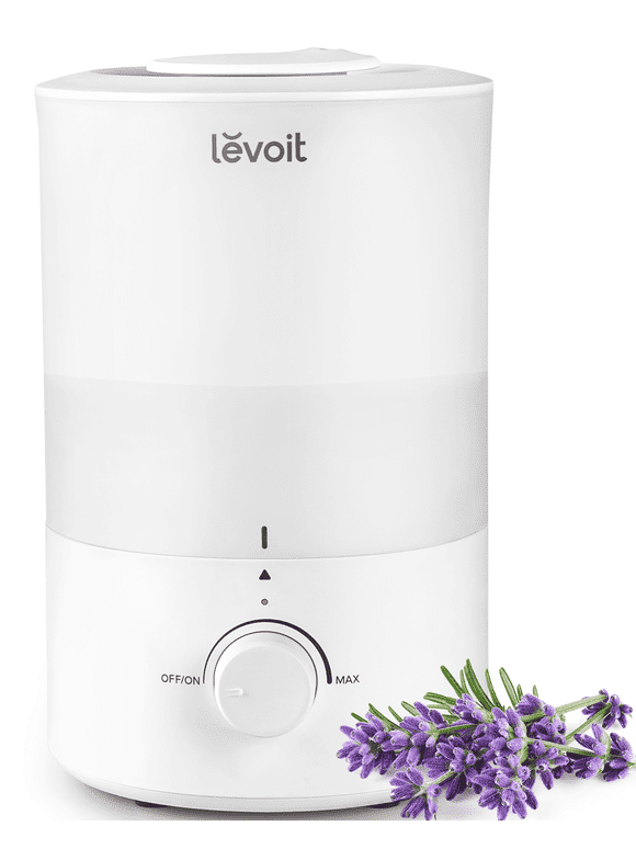 Levoit Cool Mist Humidifier for Room, 3L Top-Fill Humidifier for Bedrooms, and Baby Nurseries, with Aromatherapy, Dual 150, White