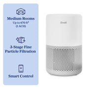 Levoit Core 200S-P 675 Sq Ft 3-Stage Filtration Smart Air Purifier, Gray
