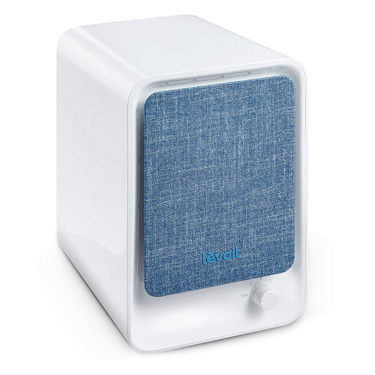 Levoit Air Purifier LV H126 Compact for Small Rooms Bedroom Offices Dual Activated Carbon Filters for Smoke Odors Easy Knob Control Blue