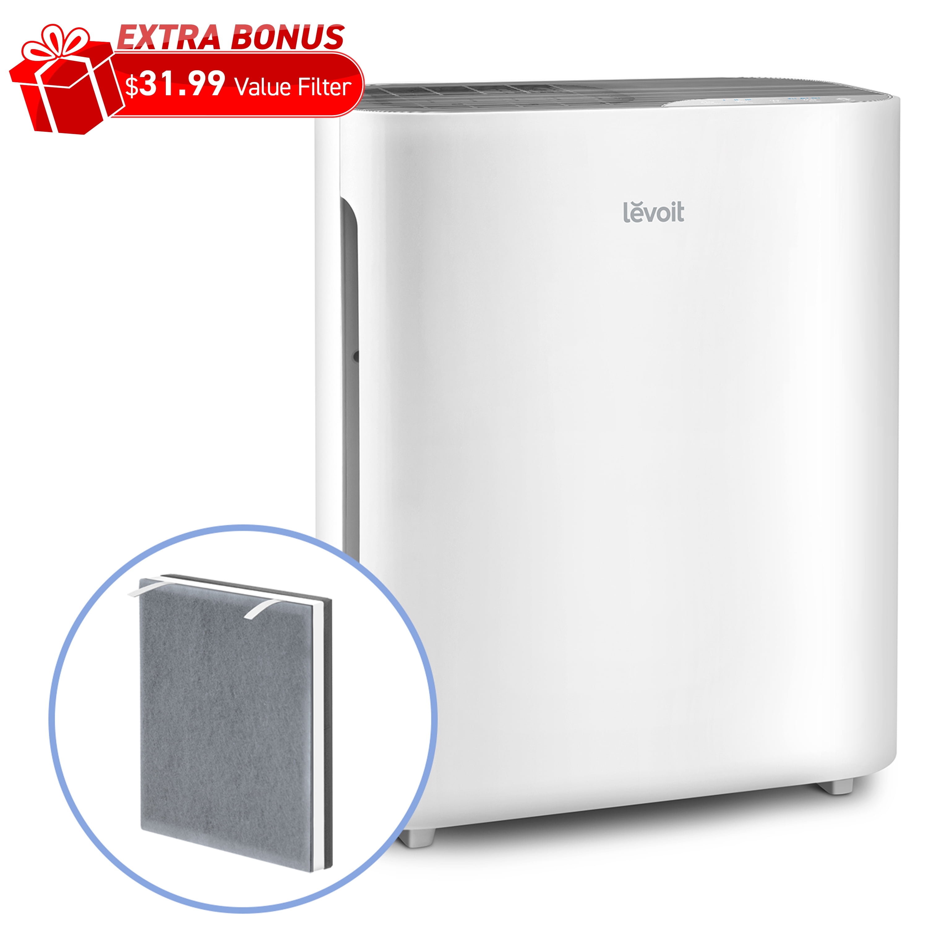 Levoit Air Purifier Vital 100 Plus, Compact True HEPA for Allergies and Asthma, with Washable Filter, (Exclusive Bonus Filter)