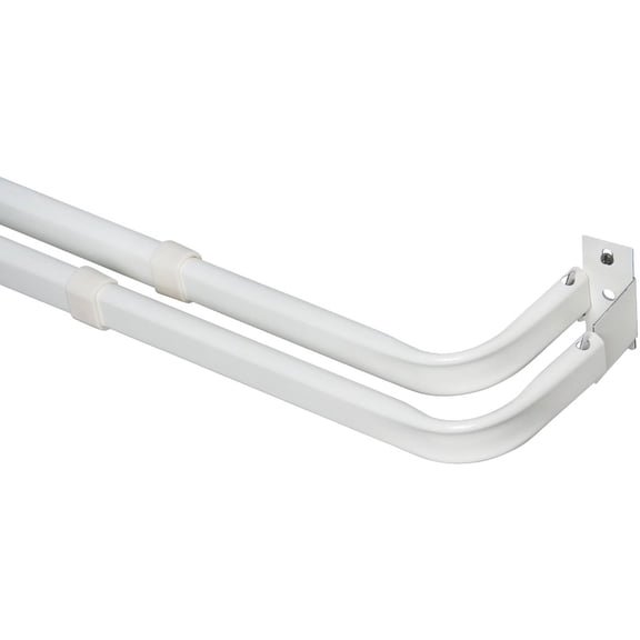 Levolor White Adjustable Double Curtain Rod, 28" - 46"