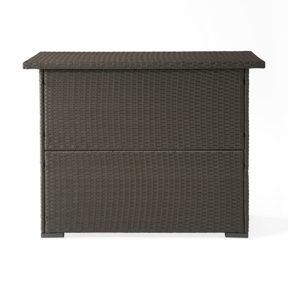 Levont Outdoor Wicker Bar, Dark Brown