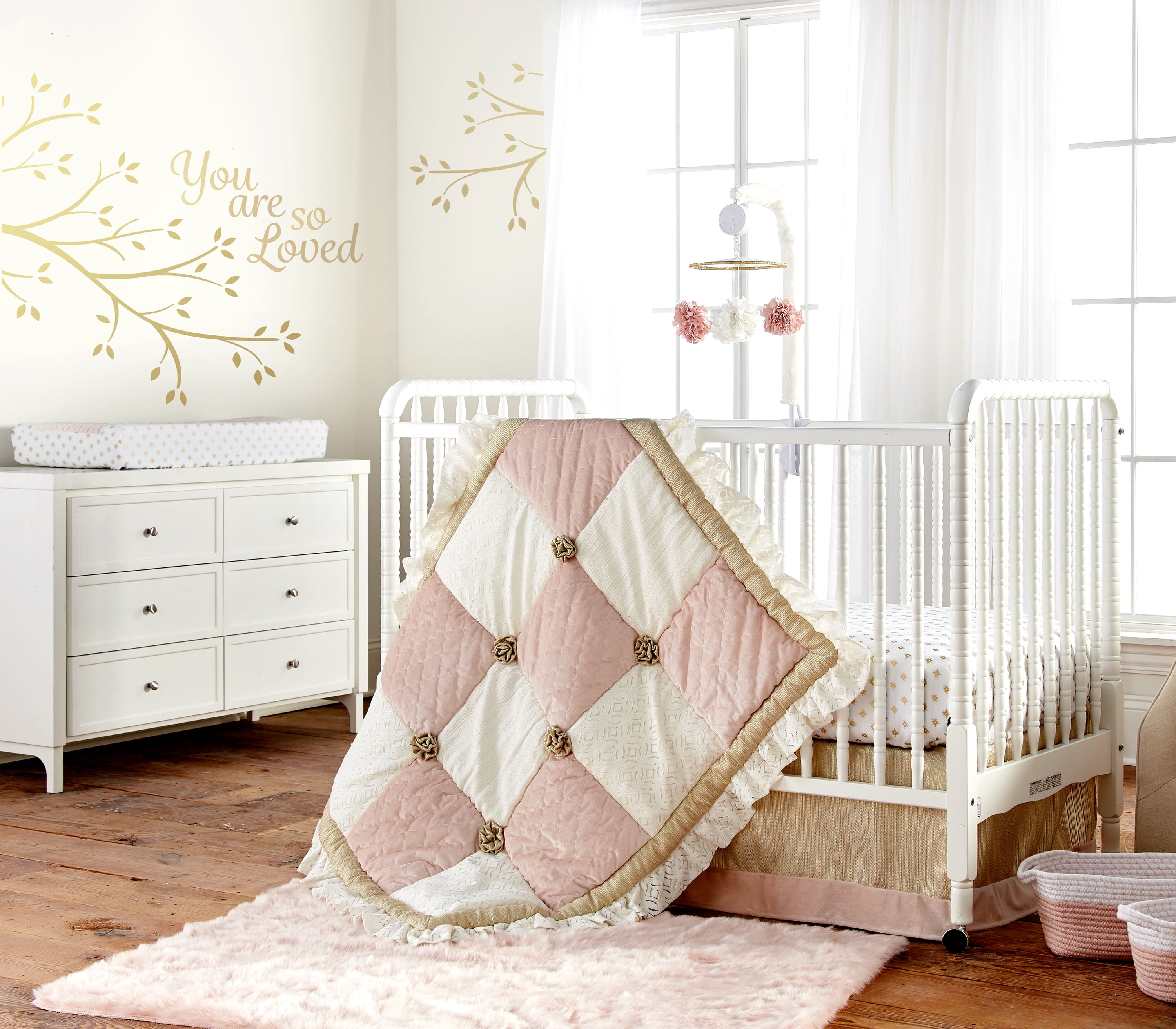 Levtex Baby Aurora Crib Bed Set Baby Nursery Set Blush