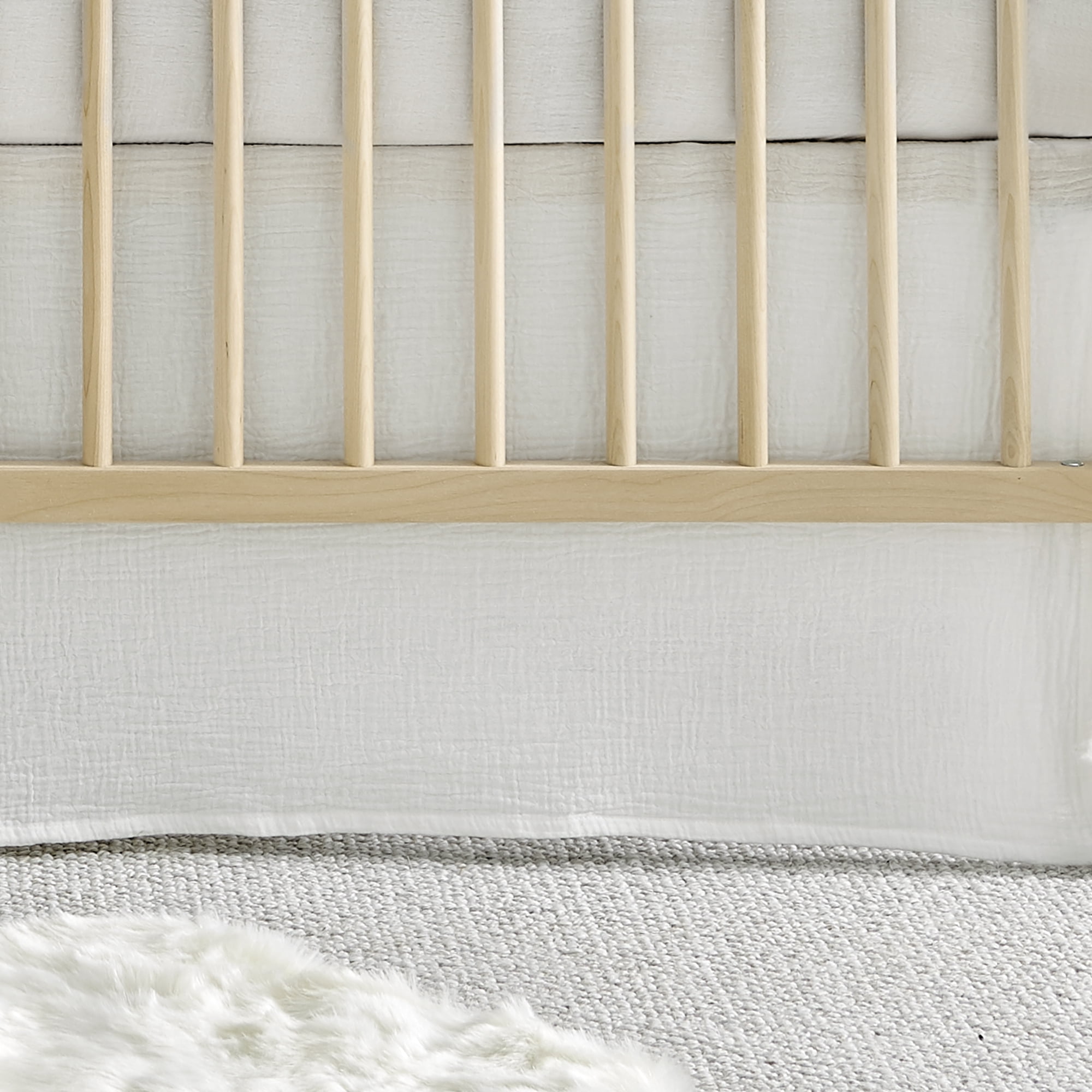 Levtex Baby - Cloud Muslin Crib Dust Ruffle - Baby Nursery - White