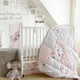 thumbnail image 1 of Levtex Baby - Elise Crib Bed Set - Baby Nursery Set - Pink, Grey and White - Floral and Velvet Patchwork - 5 Piece Set Includes Quilt, Fitted Sheet, Diaper Stacker, Wall Decal & Skirt/Dust Ruffle, 1 of 6