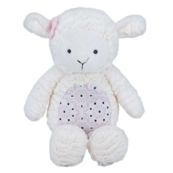 Levtex Baby - Fiori Stuffed Toy - Lamb - Ivory, Pink, Charcoal - Nursery Accessories - Size: 6 x 8 x 16in.