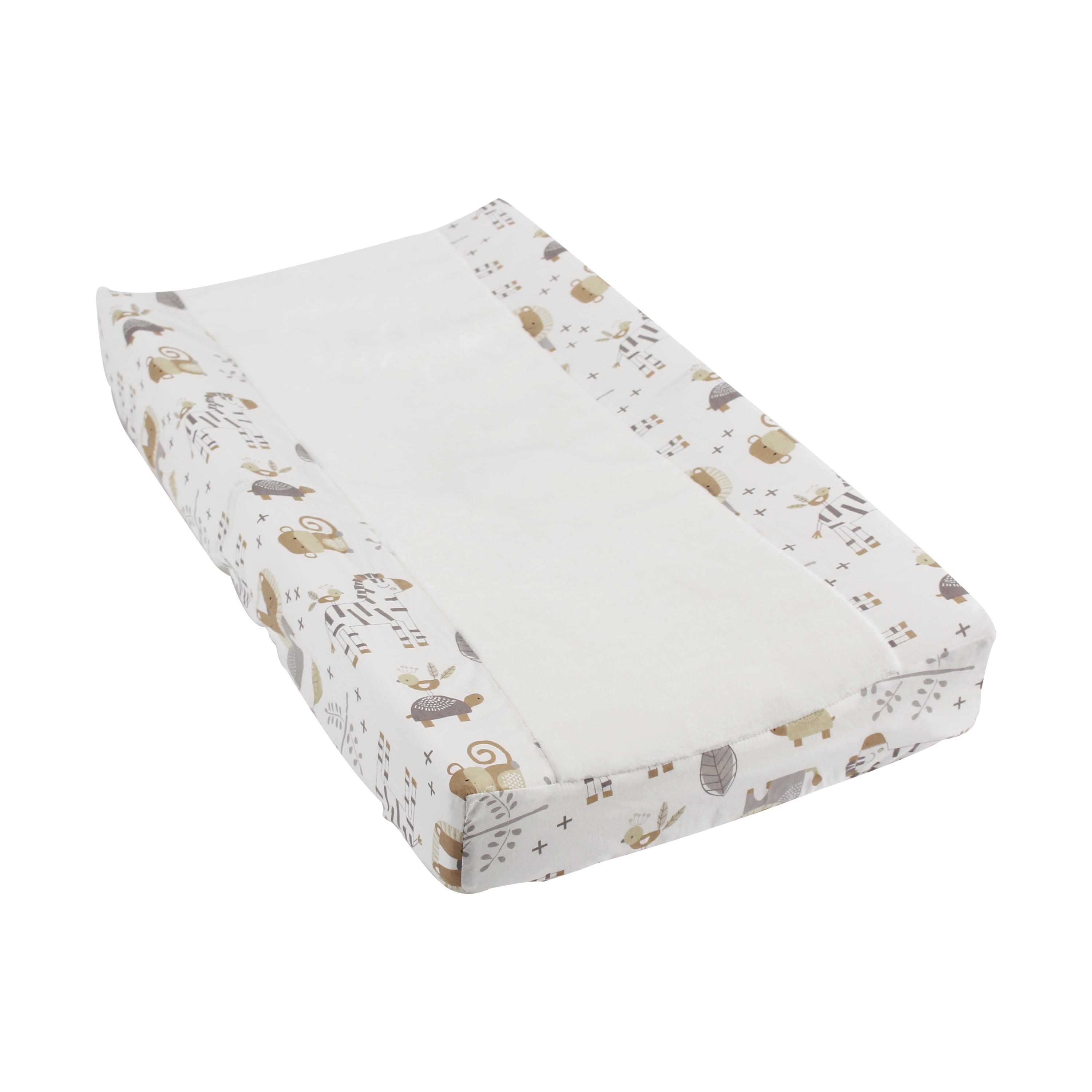 Levtex Baby Kenya Diaper Changing Pad Cover Fits Most Standard Changing Pads Geometric Leaf Design Grey and Taupe Nursery Accessories