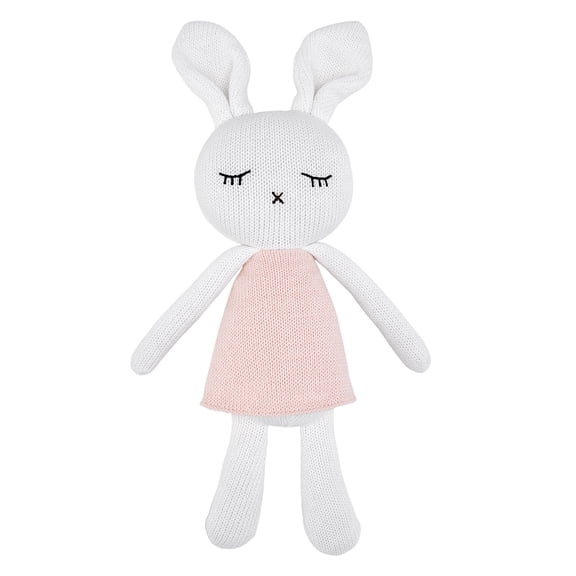 Levtex Baby - Mills Waffle Stuffed Toy - Bunny - Cream, Pink - Nursery Accessories - Size: 11 x 3 in.