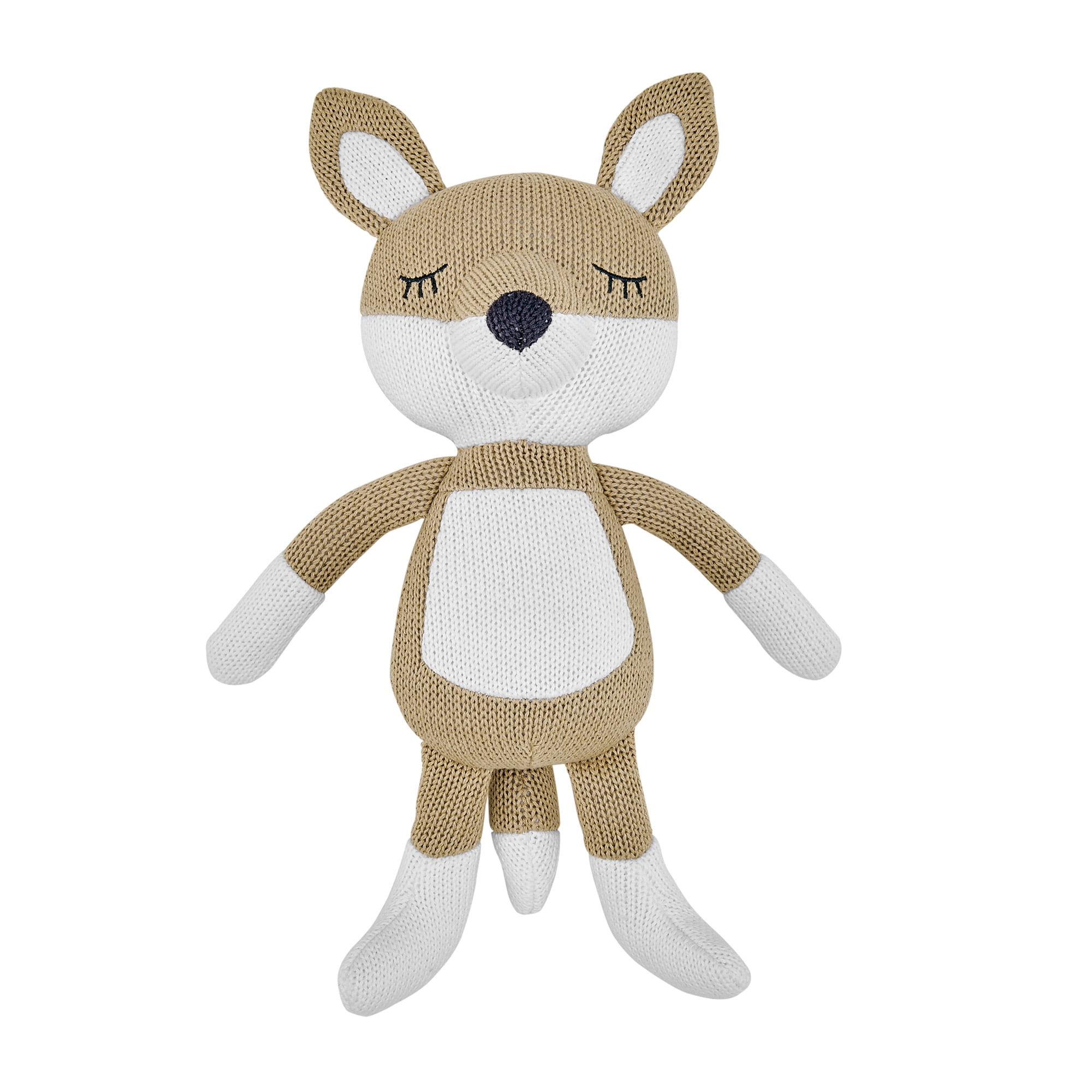 Levtex Baby Mills Waffle Stuffed Toy Fox Cream Taupe Nursery Accessories Size 11 x 3 in