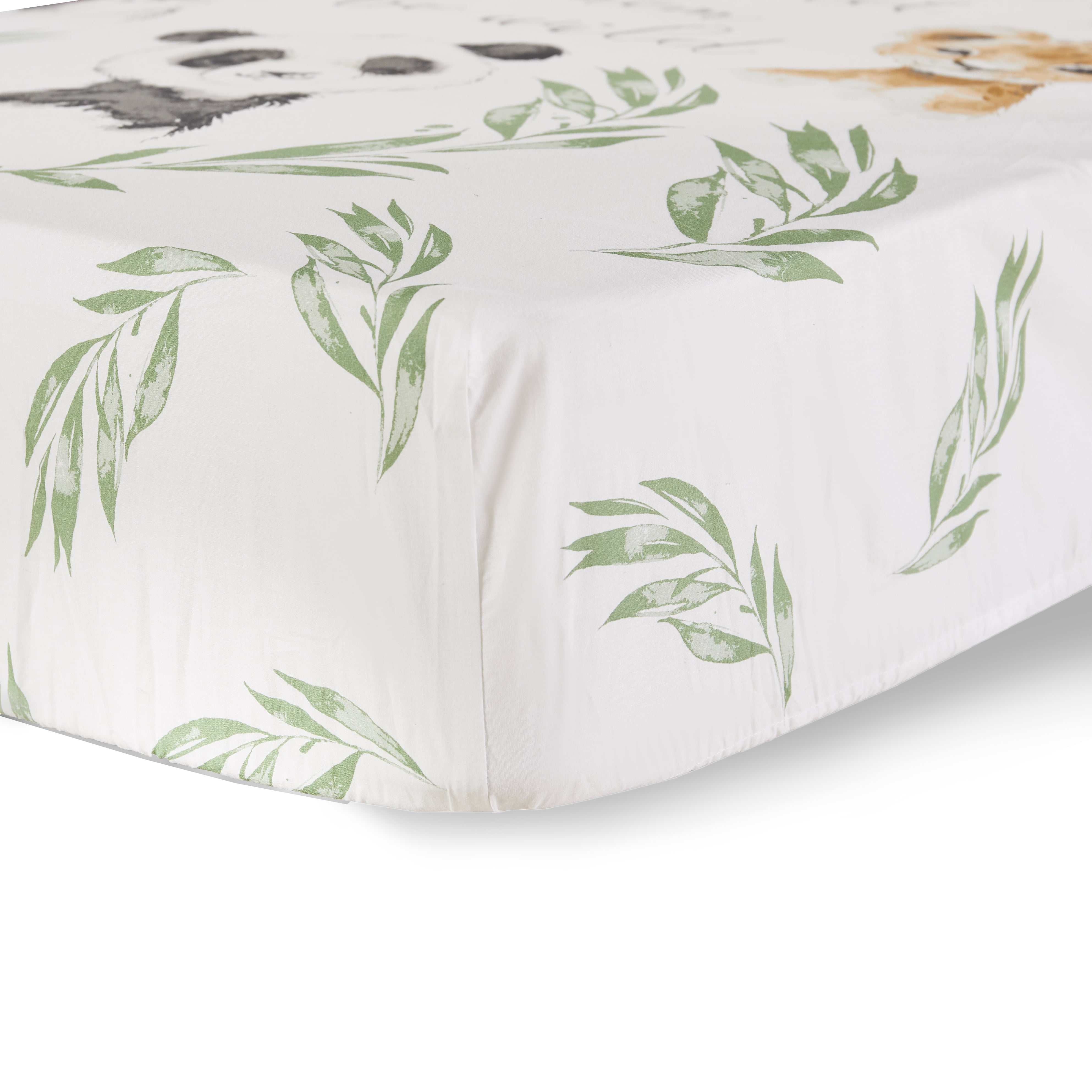 Levtex Baby - Mozambique Crib Fitted Sheet - Fits Standard Crib and Toddler Mattress - Photo Op - Grey, Charcoal, Taupe, Green, Cream - Nursery Accessories - 100% Cotton