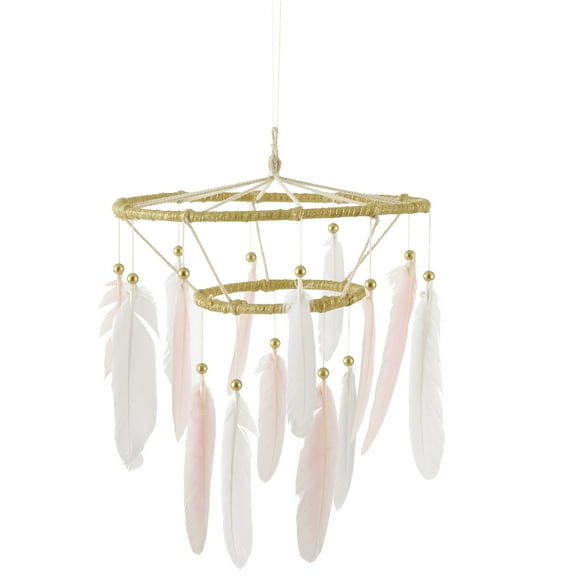 Levtex Baby - Skylar Baby Ceiling Hanger - Feathers - White, Blush, Gold - Nursery Accessories