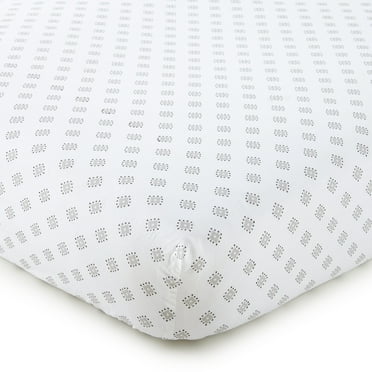 Levtex Baby - Willow Crib Fitted Sheet - Fits Standard Crib and Toddler Mattress - Medallion Pattern - Grey and White - Nursery Accessories - 100% Cotton