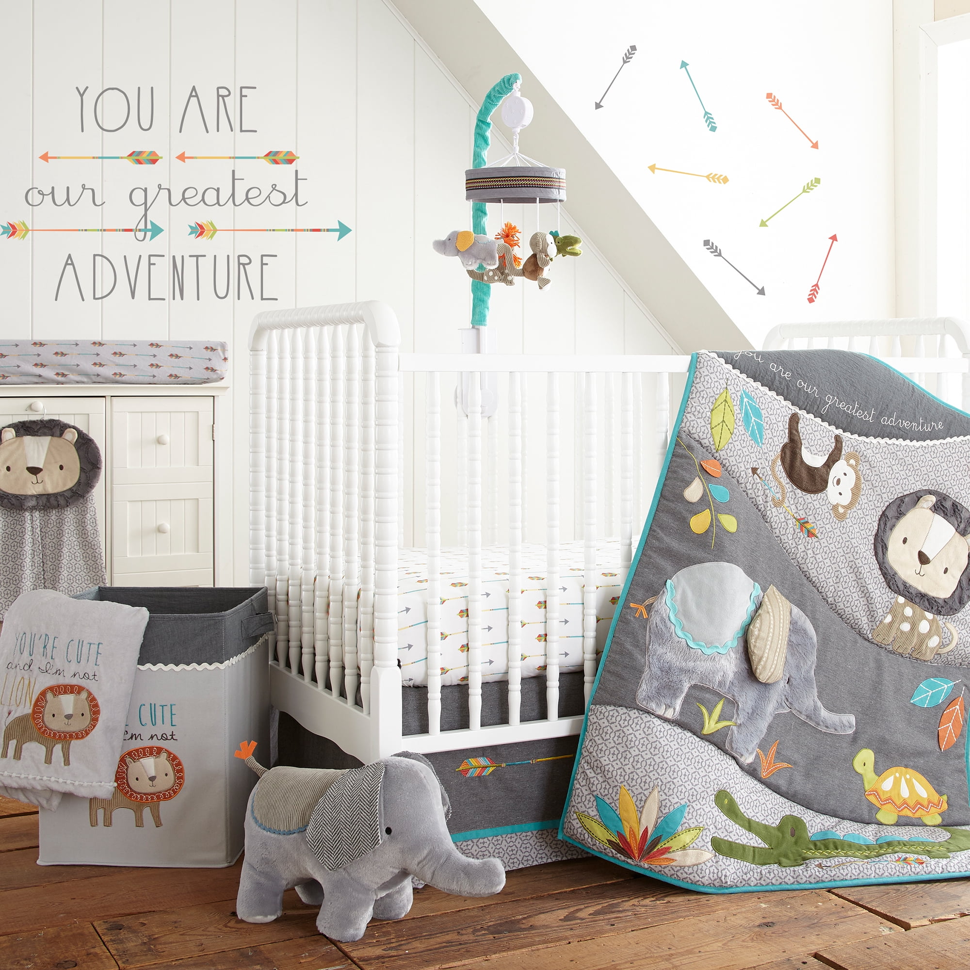 BABYL グッズセット Levtex Baby Zambezi 5-Piece Nursery Set - Jungle Animals, Quilt