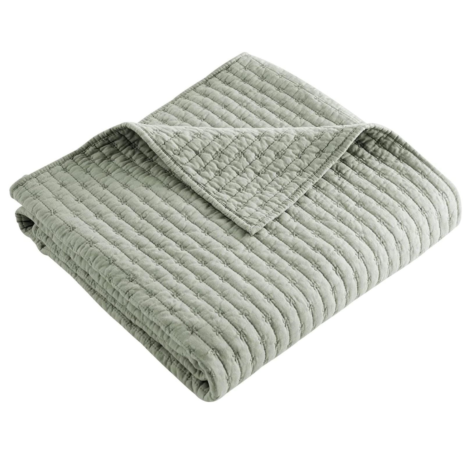 Desert Sage Cotton Reversible Quilted Throw Blanket 50x60in