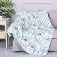 thumbnail image 1 of Levtex - Galapagos - Quilted Throw - 50x60in. - Coastal - Blue, Grey, Taupe and White - Reversible Pattern - Cotton Fabric, 1 of 3