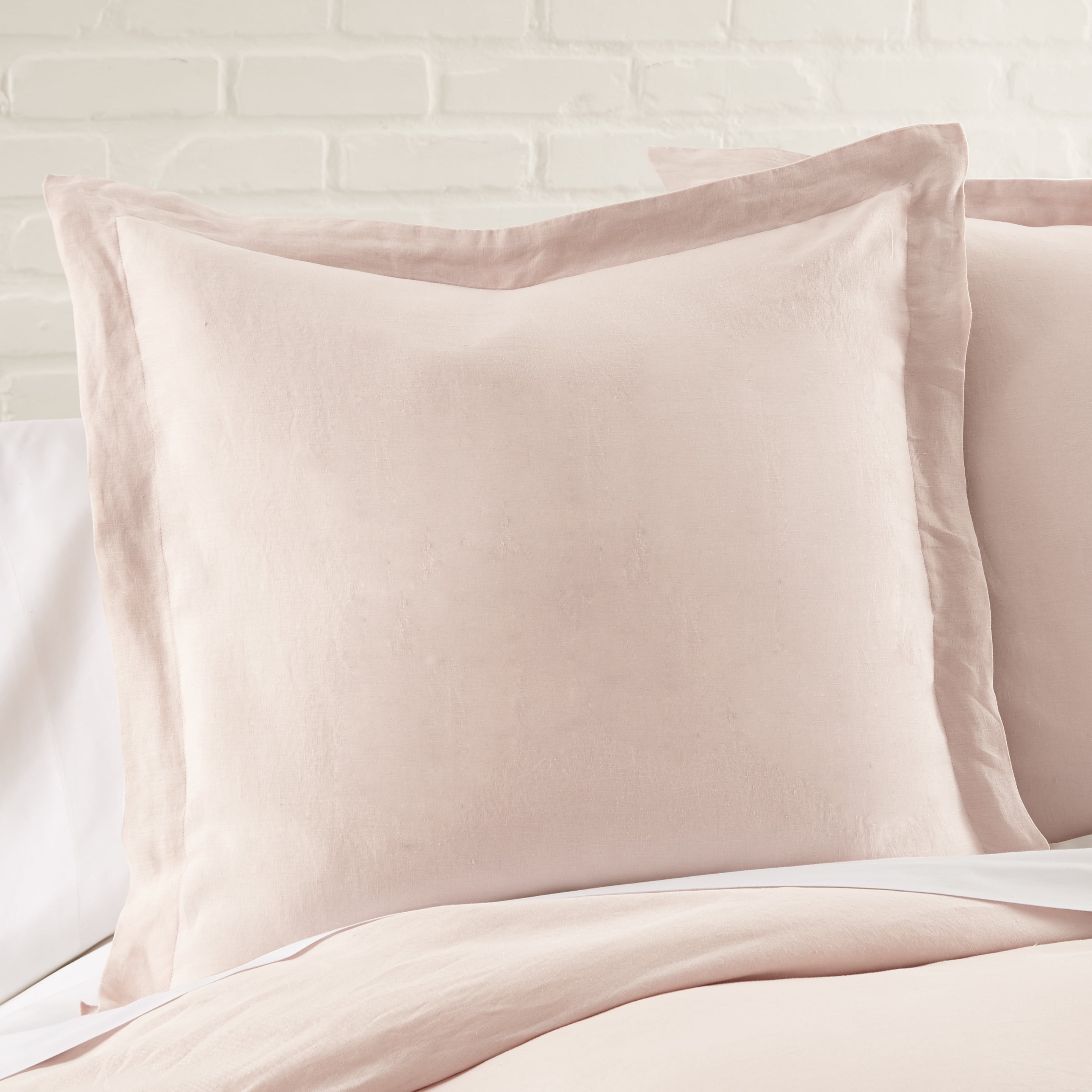 Levtex Home 100 Linen Euro Sham Washed Linen in Blush Sham Size 26 x 26in