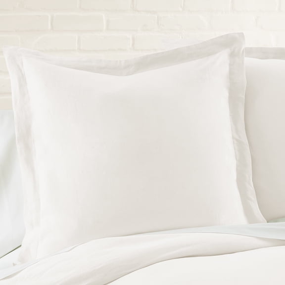 Levtex Home - 100% French Flax Linen - Euro Sham - French Flax Washed Linen - Cream - Sham Size (26x26in.), No insert