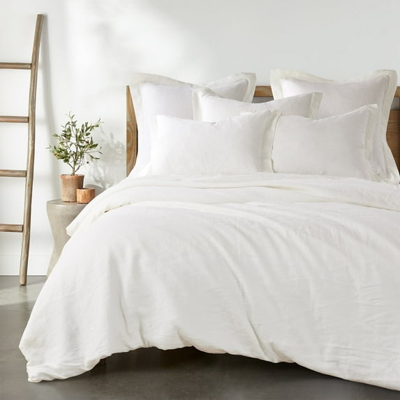 Levtex Home - 100% Linen - King Duvet Cover Duvet Cover - Washed Linen in Cream - Duvet Cover Size (106 x 94in.)
