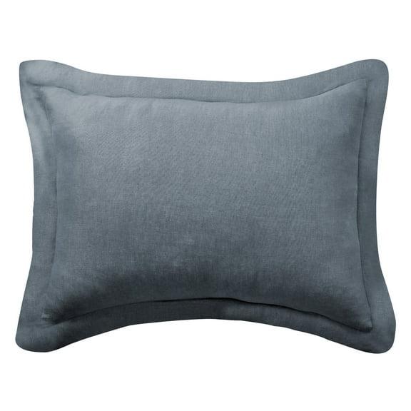 Levtex Home - 100% French Flax Linen - King Sham - French Flax Washed Linen - Denim Blue - Sham Size (36 x 20in.)