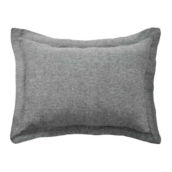 Levtex Home - 100% French Flax Linen - King Sham - French Flax Washed Linen - Heathered Stone - Sham Size (36 x 20in.)