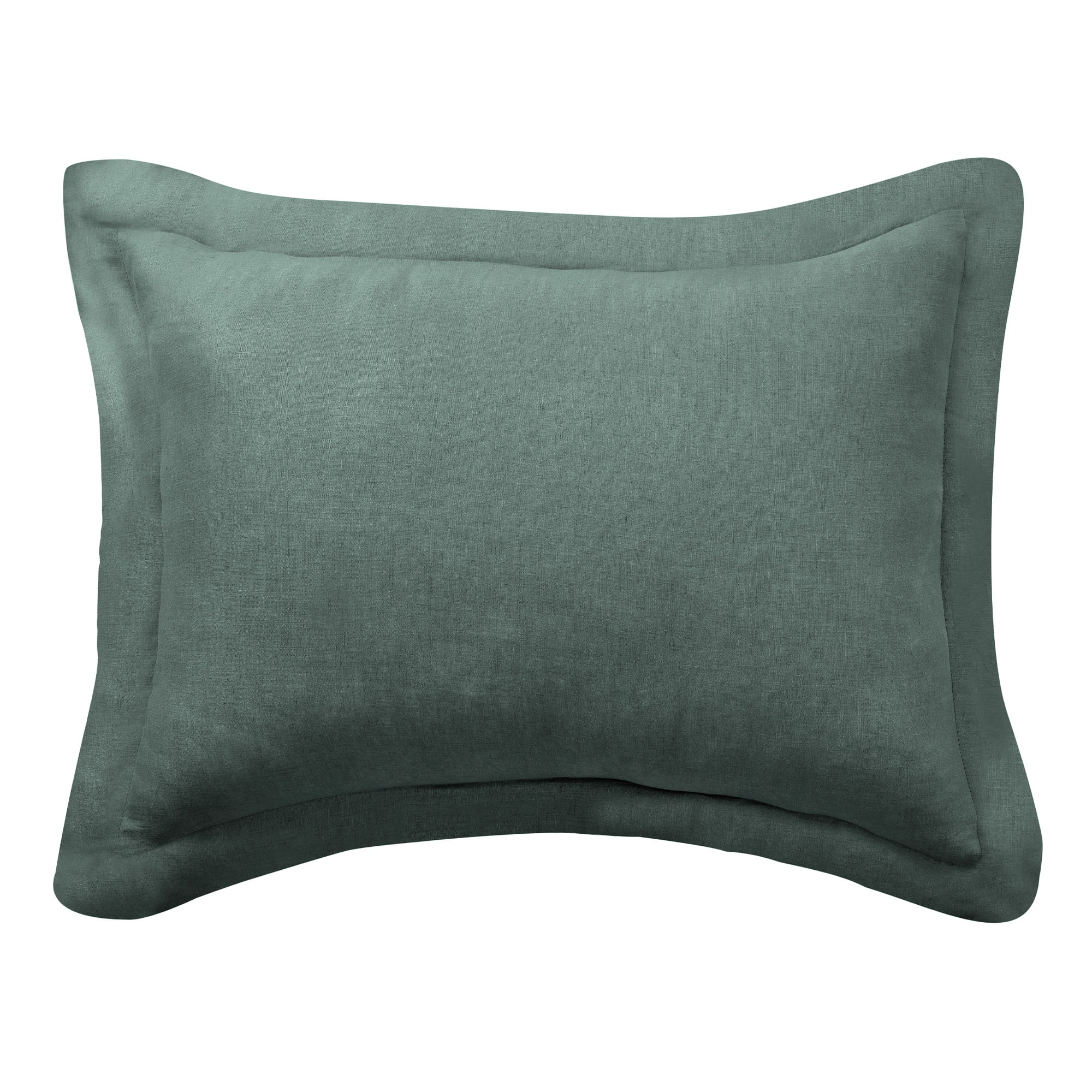 Forest Green Linen Standard Sham with Pre-Washed Finish
