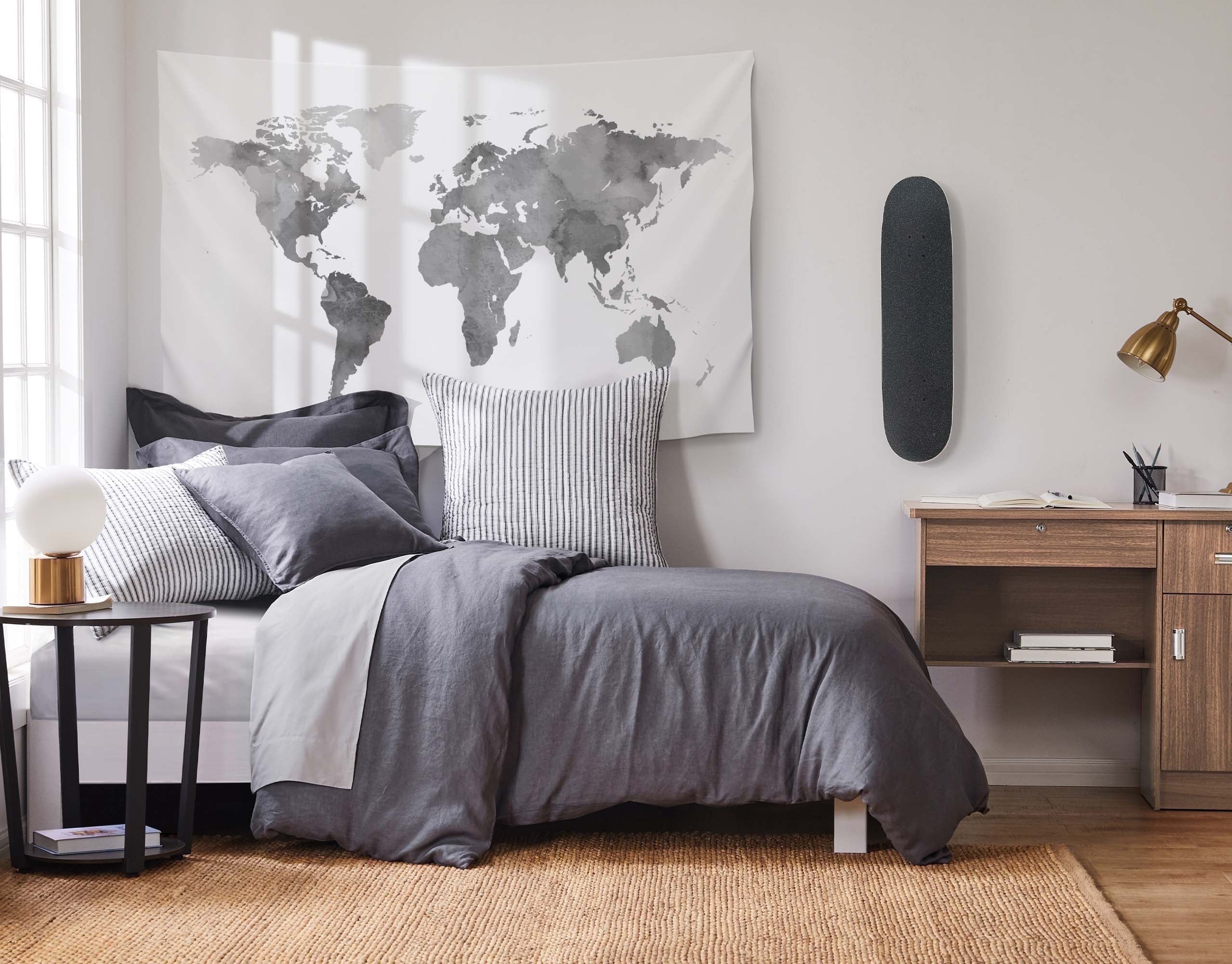 Charcoal Linen Twin/Twin XL Duvet Cover Set
