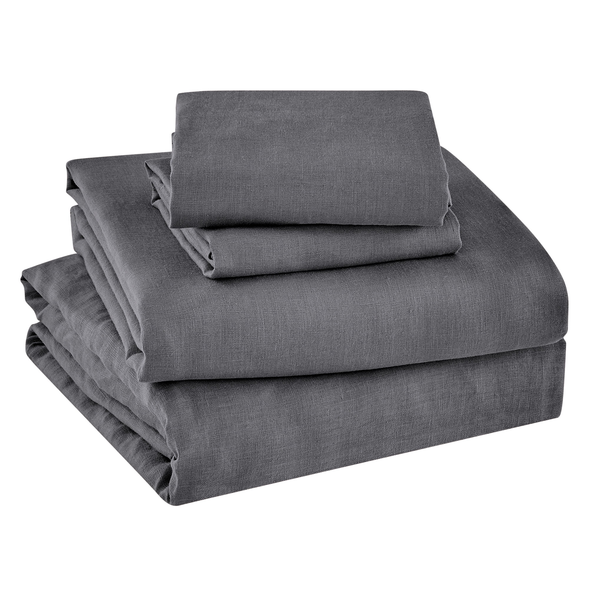 Twin Charcoal Linen 2-Piece Sheet Set