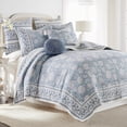 thumbnail image 1 of Levtex Home - Adare Blue Quilt Set - Full/Queen Quilt and Two Standard Shams - Bordered Floral - Blue, Navy and White - Quilt (88x92in.) and Shams (20x26in.) - Reversible - Cotton, 1 of 10