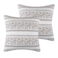 thumbnail image 1 of Levtex Home - Adare Taupe - Euro Sham - Striped Floral - Taupe, Grey and Cream - (26x26in.) - No Insert - Cotton, 1 of 4